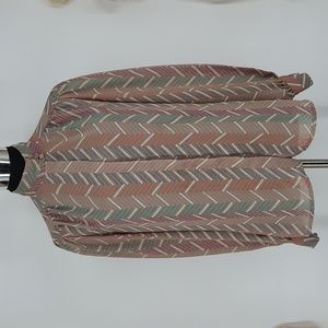 Vintage Lady Arrow The Ascot Collection Chevron Blouse High Neck Mauve Size 10